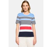 Kurzarmshirt BETTY BARCLAY "Damen mit Ringel", Damen, Gr. 36, bunt (blau, rot), Jersey, Obermaterial: 95% Baumwolle, 5% Elasthan, tailliert normal, Rundhals, Shirts (91519437-36) blau, rot