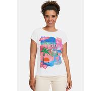 Kurzarmshirt BETTY BARCLAY "Damen mit Aufdruck", Damen, Gr. 38, patch weiß, varicolorot, Jersey, Obermaterial: 92% Viskose, 8% Elasthan, gerade normal, Rundhals, Shirts, Pailletten (83565600-38) patch