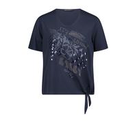 Kurzarmshirt BETTY BARCLAY "Damen mit Schleifenknoten", Damen, Gr. 38, dunkelblau, Jersey, Obermaterial: 50% Baumwolle, 50% Modal, figurumspielend normal, V-Ausschnitt, Shirts (94993635-38) dunkelblau