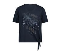 Kurzarmshirt BETTY BARCLAY "Damen mit Schleifenknoten", Damen, Gr. 40, dunkelblau, Jersey, Obermaterial: 50% Baumwolle, 50% Modal, figurumspielend normal, V-Ausschnitt, Shirts (94993635-40) dunkelblau