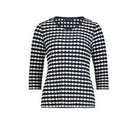 Betty Barclay Damen T-Shirt Kurz – 3/4-Arm, Rundhals, Dunkelblau/Weiß – Gr. 40