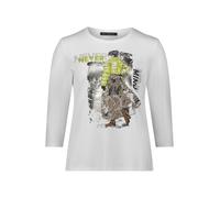 Betty Barclay Regular Fit Longsleeve mit Statement-Print Modell 'September' in Weiss, Größe 46