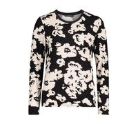 Basic Shirt mit Rippbündchen Schwarz/Weiß Damen