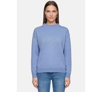 Strickpullover BETTY BARCLAY "Damen mit Stehkragen", Damen, Gr. 40, blau (middle blau melange), Strick, Obermaterial: 55% Viskose, 30% Polyester, 15% Polyamid, Basic, gerade normal, Pullover Strickpul