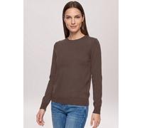 Strickpullover BETTY BARCLAY "Damen mit Rundhalsausschnitt", Damen, Gr. 44, braun (muskat), Strick, Obermaterial: 55% Viskose, 30% Polyester, 15% Polyamid, Basic, gerade lang, Rundhals, Pullover Stric