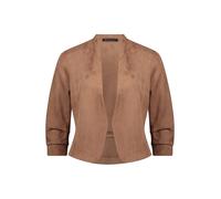 Jackenblazer BETTY BARCLAY "Damen mit 3/4 Arm", Damen, Gr. 40, braun (classic nougat), Samt, Obermaterial: 92% Polyester, 8% Elasthan, gerade normal, Blazer, Material (24110934-40) classic nougat