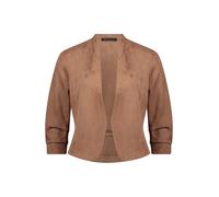 Jackenblazer BETTY BARCLAY "Damen mit 3/4 Arm", Damen, Gr. 46, braun (classic nougat), Samt, Obermaterial: 92% Polyester, 8% Elasthan, gerade normal, Blazer, Material (24110934-46) classic nougat