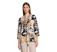 Schlupfbluse BETTY BARCLAY "Betty Barclay Schlupfbluse mit 3/4 Arm", Damen, Gr. 36, schwarz (schwarz, braun), Obermaterial: 100% Viskose., modisch, figurumspielend normal, V-Ausschnitt, 3/4-Ärmel, Blu