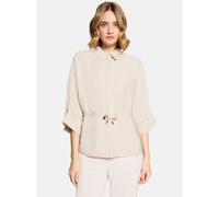 Blusenjacke mit Tunnelzug Grau Beige 38
