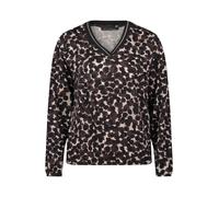 Kurzarmshirt BETTY BARCLAY "Damen mit Gummizug", Damen, Gr. 38, braun (braun, beige), Jersey, Obermaterial: 50% Modal, 50% Baumwolle, figurumspielend normal, V-Ausschnitt, Shirts (40970024-38) braun,