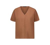 Shirtbluse BETTY BARCLAY "Damen kurzarm", Damen, Gr. 46, classic nougat, Obermaterial: 83% Modal, 17% Polyester, figurumspielend normal, V-Ausschnitt, Blusen (52420907-46) classic nougat