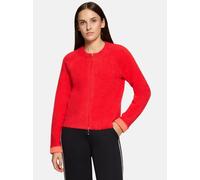 Strickjacke BETTY BARCLAY "Damen Casual-Strickjacke mit Reißverschluss", Damen, Gr. 38, high risk rot, Strick, Obermaterial: 55% Polyester, 45% Polyamid, gerade normal, Rundhals, Strickjacken (7774092