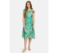 Chiffonkleid BETTY BARCLAY "Betty Barclay Chiffonkleid figurbetont", Damen, Gr. 38, Normalgrößen, bunt (khaki, blau), Obermaterial: 100% Polyester. Futter: 100% Polyester., feminin, figurumspielend la