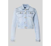 Betty Barclay Cropped Jeansjacke mit Ziersteinbesatz in Jeansblau, Größe 36