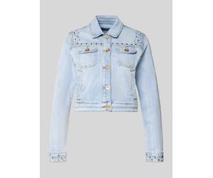 Betty Barclay Cropped Jeansjacke mit Ziersteinbesatz in Jeansblau, Größe 44