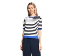 Betty Barclay - Gestreifter Strickpullover mit Rundhalsausschnitt und Halbarm blau - Gr. - 38