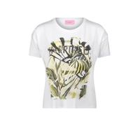 Kurzarmshirt BETTY BARCLAY "Betty Barclay Basic Shirt mit Aufdruck", Damen, Gr. 36, weiß (patch weiß, grün), Jersey, Obermaterial: 92% Baumwolle, 8% Elasthan., casual, gerade normal, Rundhals, Halbarm