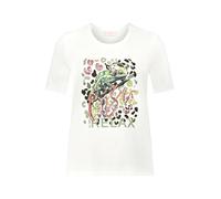 Betty Barclay Damen Basic Shirt mit Aufdruck 42, Patch Cream/Green