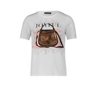 Basic Shirt mit Aufdruck Patch White/Brown 42