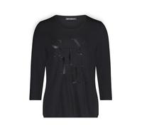 Betty Barclay Damen Basic Shirt mit Placement 36, Schwarz