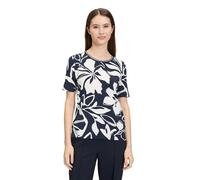 Betty Barclay Damen Basic Shirt mit Print 40, Dunkelblau/Weiß