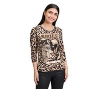 Basic Shirt Schwarz/Beige Damen