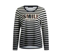 Betty Barclay Damen Basic Shirt mit Print 44, Schwarz/Beige