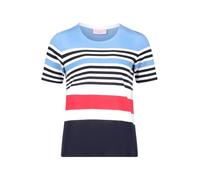 Kurzarmshirt BETTY BARCLAY "Damen mit Ringel", Damen, Gr. 40, bunt (blau, rot), Jersey, Obermaterial: 95% Baumwolle, 5% Elasthan, tailliert normal, Rundhals, Shirts (91519437-40) blau, rot