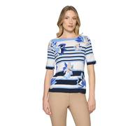 Betty Barclay Damen Basic Shirt mit Ringel 40, Blau/Weiß
