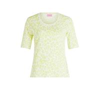 Basic Shirt mit Rippenstruktur Cream/Green 38
