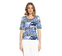 Betty Barclay Damen Basic Shirt mit Rippenstruktur 42, Blau/Grün
