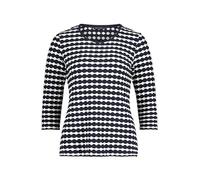 Betty Barclay Damen 3/4-Arm-Shirt Basic mit Rundhalsausschnitt Jersey tailliert 36 Dunkelblau/Weiß