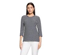 Betty Barclay Damen 3/4-Arm-Shirt Basic mit Rundhals Jersey tailliert Dunkelblau/Weiß Gr. 38