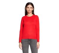 Strickpullover BETTY BARCLAY "Damen mit Rundhalsausschnitt", Damen, Gr. 44, rot (high risk rot), Strick, Obermaterial: 55% Viskose, 30% Polyester, 15% Polyamid, Basic, gerade lang, Rundhals, Pullover
