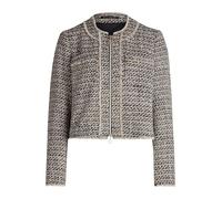 Jackenblazer BETTY BARCLAY "Betty Barclay Damen Blazer-Jacke mit Fransen", Damen, Gr. 44, schwarz (schwarz, beige), Obermaterial: 38% Baumwolle, 37% Polyester, 25% Polyacryl., modisch, tailliert norma