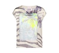 Kurzarmshirt BETTY BARCLAY "Damen mit Aufdruck", Damen, Gr. 36, beige, grau, Jersey, Obermaterial: 67% Viskose, 15% Polyester, 15% Polyester, 3% Elasthan, gerade normal, U-Boot-Ausschnitt, Shirts (210