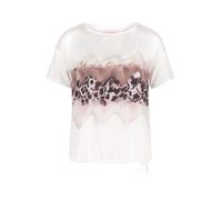 Kurzarmshirt BETTY BARCLAY "Damen mit Aufdruck", Damen, Gr. 36, patch cream, braun, Jersey, Obermaterial: 95% Viskose, 5% Elasthan, figurumspielend normal, U-Boot-Ausschnitt, Shirts (93257547-36) patc