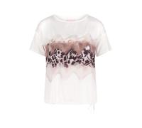 Kurzarmshirt BETTY BARCLAY "Damen mit Aufdruck", Damen, Gr. 48, patch cream, braun, Jersey, Obermaterial: 95% Viskose, 5% Elasthan, figurumspielend normal, U-Boot-Ausschnitt, Shirts (93257547-48) patc