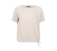 Kurzarmshirt BETTY BARCLAY "Betty Barclay Blusenshirt mit Tunnelzug", Damen, Gr. 46, beige, Jersey, Obermaterial: 75% Polyester, 22% Viskose, 3% Elasthan., casual, figurumspielend normal, U-Boot-Aussc