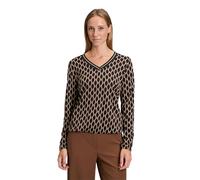 Betty Barclay Damen Blusenshirt mit V-Ausschnitt 40, Schwarz/Beige