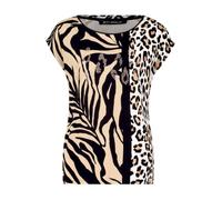 Betty Barclay Damen Casual-Shirt mit Aufdruck Kurzarm Viskose Schwarz/Braun Gr. 40