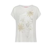Kurzarmshirt BETTY BARCLAY "Damen mit Aufdruck", Damen, Gr. 44, patch cream, beige, Jersey, Obermaterial: 92% Viskose, 8% Elasthan, loose fit normal, U-Boot-Ausschnitt, Shirts (54177755-44) patch crea