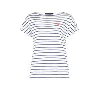 Betty Barclay Damen Casual-Shirt mit U-Boot-Ausschnitt 42, Weiß/Blau