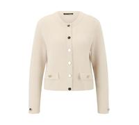 Strickjacke BETTY BARCLAY "Betty Barclay Damen Casual-Strickjacke mit Knopfleiste", Damen, Gr. 42, beige, Strick, Obermaterial: 55% Polyester, 45% Polyamid., modisch, gerade, Rundhals, Strickjacken (5