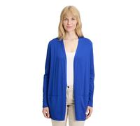 Strickjacke BETTY BARCLAY "Betty Barclay Damen Feinstrickjacke mit Taschen", Damen, Gr. 42, blau (adria), Strick, Obermaterial: 72% Viskose, 28% Polyamid., feminin, figurumspielend lang, Strickjacken 