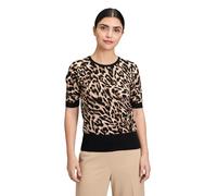 Kurzarmshirt BETTY BARCLAY "Betty Barclay Damen Feinstrickpullover mit Animalprint", Damen, Gr. 36, schwarz (schwarz, beige), Strick, Obermaterial: 80% Viskose, 20% Polyamid., feminin, figurbetont nor