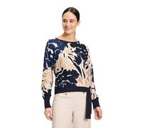 Betty Barclay Damen Feinstrickpullover mit Aufdruck 38, Dark Blue/Nature