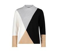 Betty Barclay Damen Feinstrickpullover mit Kragen 42, Patch Grey/Black