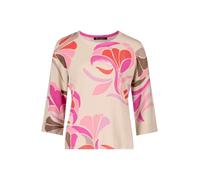 Betty Barclay Damen Feinstrickpullover mit Print 48, Nature/Red