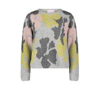 Strickpullover BETTY BARCLAY "Damen Grobstrick-Pullover mit Jacquard", Damen, Gr. 36, patch grau, grün, Strick, Obermaterial: 67% Polyacryl, 33% Polyester., figurumspielend normal, Rundhals, Pullover 